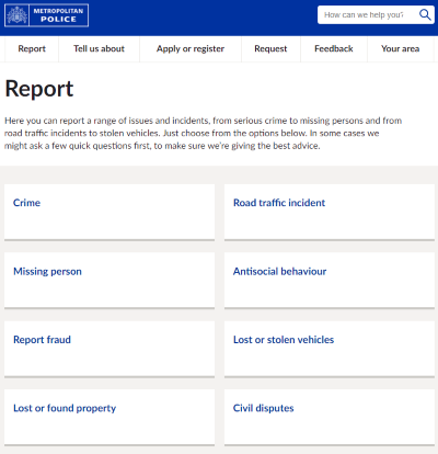 metropolitan police report web page cropped