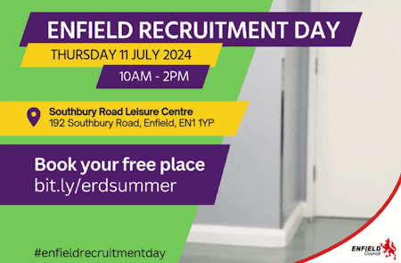 poster or flyer advertising event Enfield Recruitment Day
