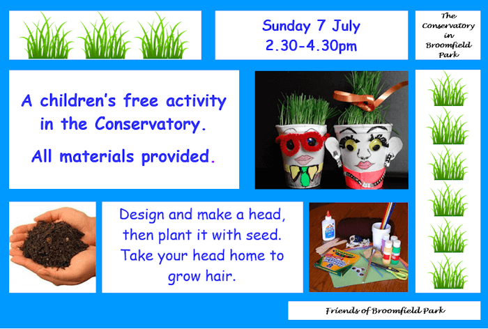 poster or flyer advertising event Broomfield Conservatory open - with free children\'s activity