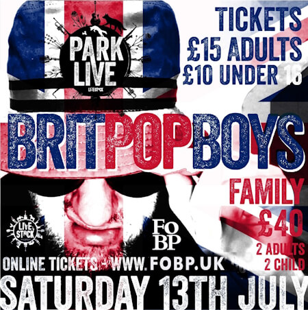 poster or flyer advertising event Park Live: The Britpop Boys