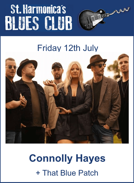 poster or flyer advertising event St Harmonica\'s Blues Club: Connolly Hayes + That Blue Patch