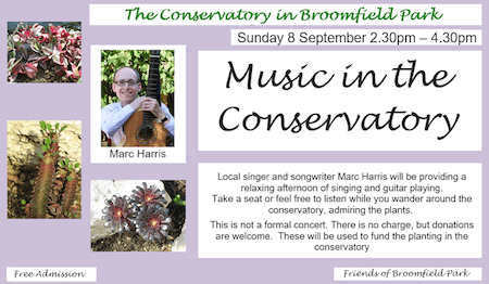 poster or flyer advertising event Music in the Conservatory: Marc Harris