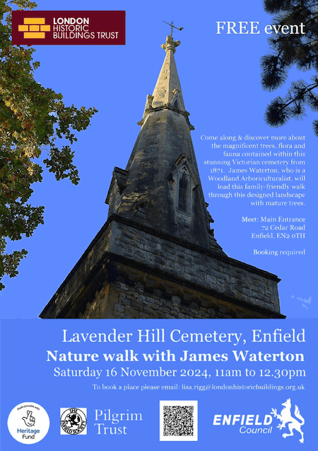 poster or flyer advertising event Lavender Hill Cemetery Nature Walk