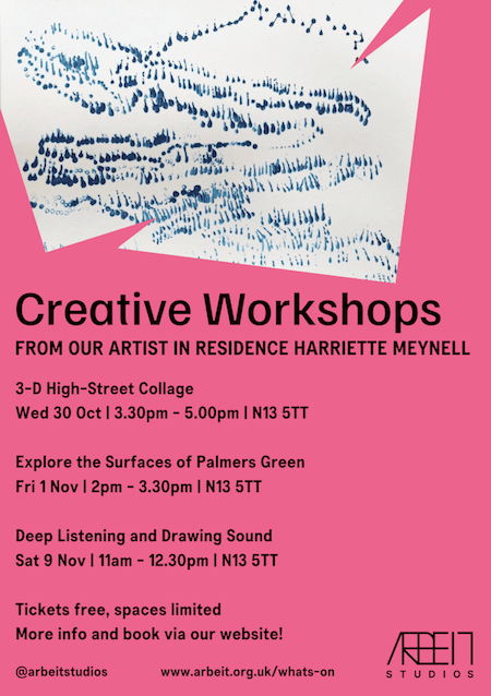 poster or flyer advertising event Workshop at Arbeit Studios: Create a 3D High Street Collage