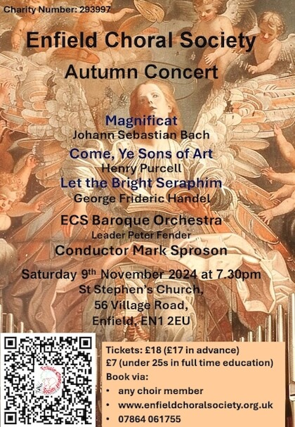 poster or flyer advertising event Enfield Choral Society: Autumn Concert