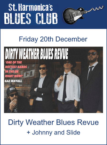 poster or flyer advertising event St Harmonica\'s Blues Club: Dirty Weather Blues Revue