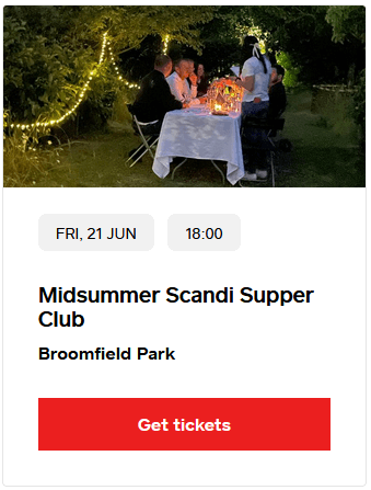 poster or flyer advertising event Scandi Supper Club in Broomfield Community Orchard